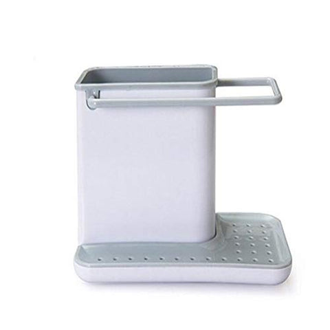 Sponge Kitchen Box Draining Rack Dish Self Draining Sink Storage Rack Kitchen Organizer Stands Utensils Towel Rack,Gray