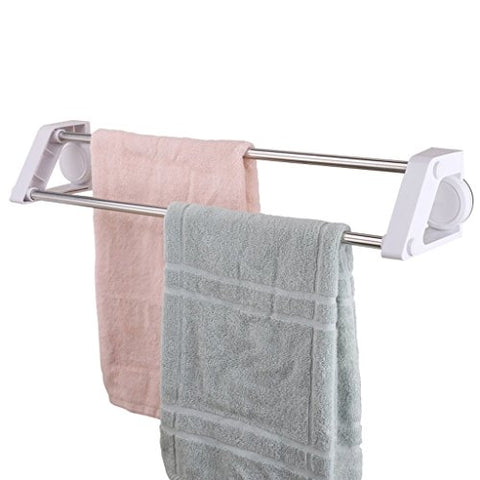 Ping Bu Qing Yun Perforated Towel Rack Bathroom Sucker Rack Towel Rack Bathroom Towel Bar Hanging Towel Shelf 62cm13.5cm10cm Towel Rack