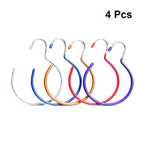 OUNONA 4pcs Closet Hanger for Tie Scarf Organizer Belt Storage Shawl Rack(Assorted Color)