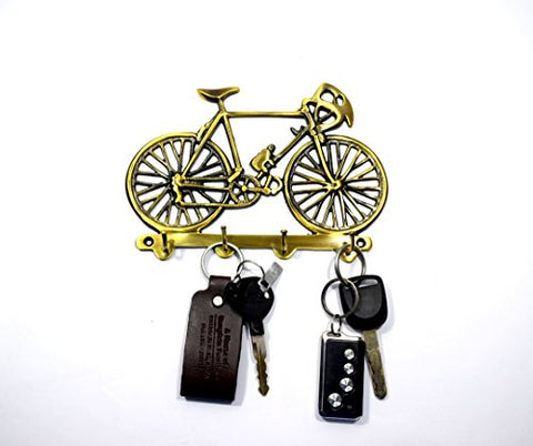 Antique Finish Brass Made Cycle Key Holder Key Hooks Key Stand for Home & Office by-Wigano