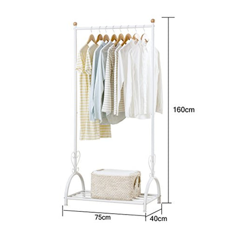 MOJ-YJ Metal Clothing Garment Rack Floor Coat Rack Coat Rack Coat Drying Storage Shelving Unit Storage Organizer