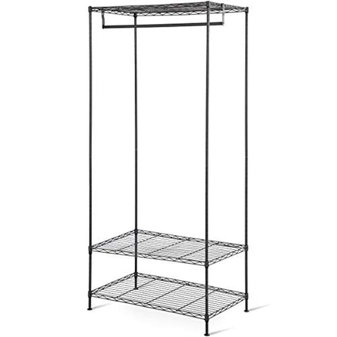 Clothing Garment Rack 3-Tier Hanger Shelving Wire Shelf Dress Wardrobe Portable