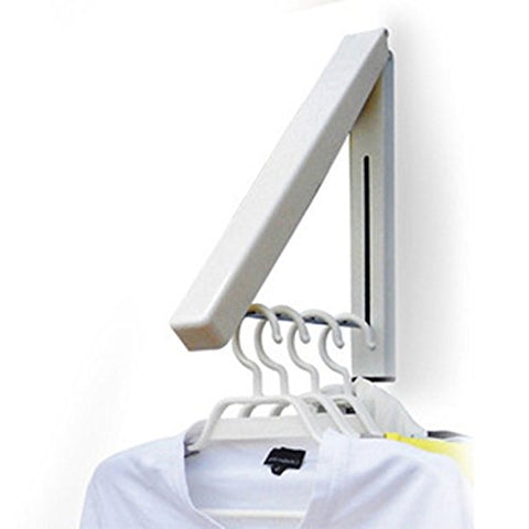 Zerich Mini Folding Clothes Hanger Wall Mounted Retractable Clothes Hanger -Drying Rack Great Space Saver for Laundry Room, Attic, Garage, Indoor & Outdoor Use, Aluminum, Easy Installation #29852