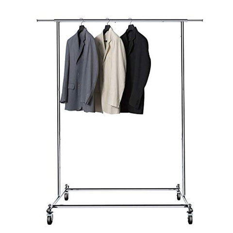 BigRoof Clothing Rack, 6.3FT Heavy Duty Clothes Rack Free Standing Garment Rack On Wheels Commercial Portable Closet Jacket Coat Rack Rolling Drying Racks For Hanging Drying Clothes