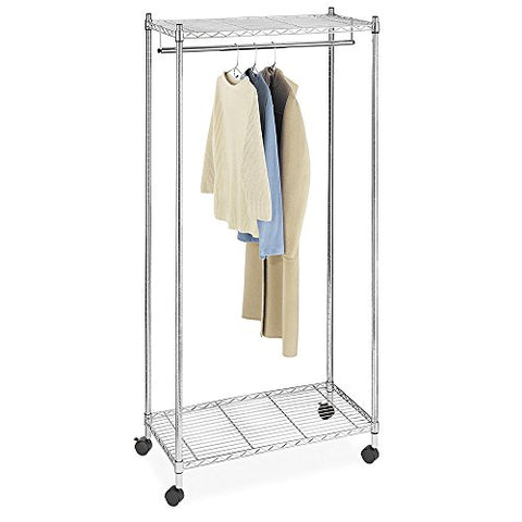 Acazon Drying Rack,Double Layer Electroplated Iron Garment Rack with 2" Nylon Wheels,Hang and Dry Clothes (US Stock) (Silver)