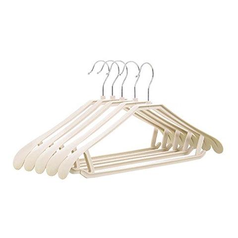 VORCOOL 5PCS Anti-Skid Clothes Hangers Suit Hangers Shirts Sweaters Dress Hanger Hook Drying Rack (Khaki)