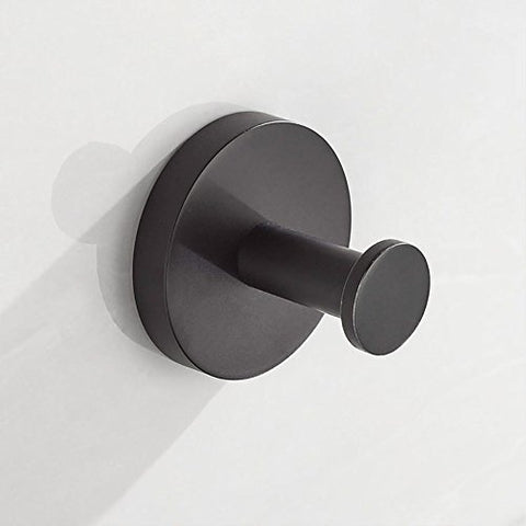JYPHM Coat Hooks Wall Mounted Towel Hooks for Bathroom Kitchen Stainless Steel Wall Mounted Circular Style Black