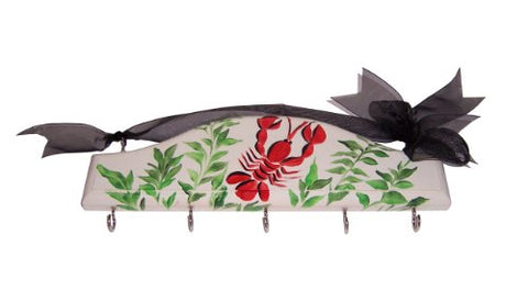 Cute Tools Kitchen/Key Rack - Hand Painted Wooden Wall Rack With Hooks In The USA, Organize Your CuteTools! Hang Tools, Keys, Hats, OR Jewelry With The Help From Art For A Cause, Lobster