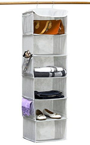 Simple Houseware 6 Shelves Hanging Closet Organizer, Gray