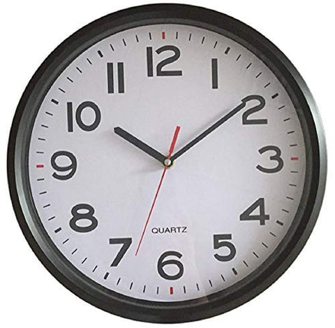 Vmarketingsite - 10 Inch Wall Clock Battery Operated Silent Non-Ticking Decorative Modern Round Quartz Black - Analog Classroom Hanging Clocks Large Numbers - Office/Kitchen/Bedroom/Bathroom/Gym