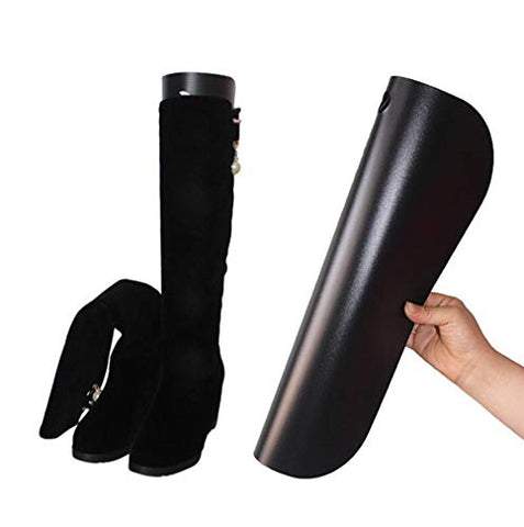 2Pairs Black Plastic Thicken Long Automatic Stand Support Shaper Shoe Trees Tall Short Boot Shaper Inserts Pads Knee High Shoes Thigh Boot Holder Hanger for Women Lady Most Shoes(18inch/43cm)