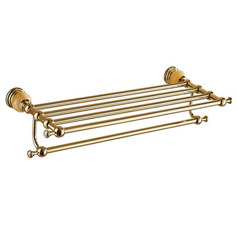 Ping Bu Qing Yun Towel Rack - Stainless Steel, European Gold Jade Carved Bathroom Double-Layer Perforated Towel Rack, Suitable for Bathroom, Home - A Variety Towel Rack