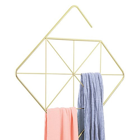 Shelf Standing Units Towel rack scarf rack scarf rack hanger underwear tie rack belt rack stainless steel square triangle earth gold rose gold (Style : Square)