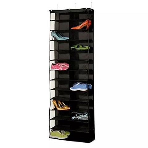 VONOTO Hanging Shoe Shelves Closet Organizer 24 Pockets Over The Door Shoe Organizer, Crystal Clear PVC Shoe Rack Door Shelf Hanger Holder Storage Bag 22 x 6.3 x 63 inch