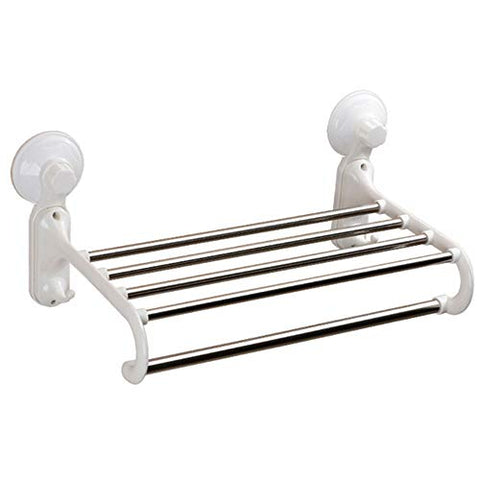 Ping Bu Qing Yun Towel Rack - Stainless Steel Tube, Suction Cup Suction Wall Type Perforated Double Bathroom Towel Towel Rack, Suitable for Bathroom, Family, Balcony -42X25.29X20.5cm Towel Rack