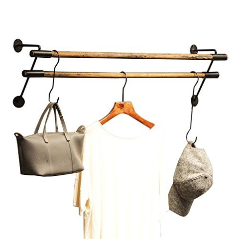 Dika UK Coat Racks Free Standing Wooden Solid Wood Iron Hanger Rod Clothes Display Clothing Coat Rack Shelf for Clothing Store Cloakroom (Size : 120cm)