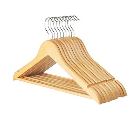 CGF-Drying Racks Hanger Solid Wood Pants Rack A Pack of 10 for Suit Skirt Jacket Size (45x23x1.2) cm