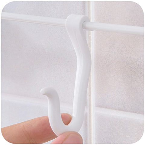 TuuTyss,Plastic S Shaped Pot Rack Hanging Hooks Accessories for Kitchen,White -Pack of 10