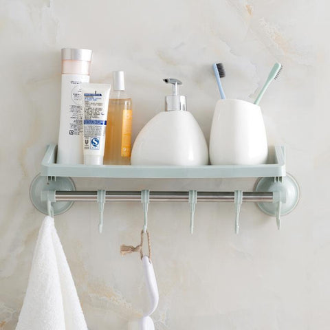 Suction Cup Type Wall Hanging Rack for Kitchen Bathroom Storage