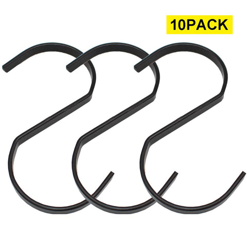 Renashed 10Pack 4 inch S Flat Hook S Shape Durable Stainless Steel Hanging Hooks for Scarf, Apparel, Kitchenware, Utensils, Plants, Towels, Gardening Tools, Clothes
