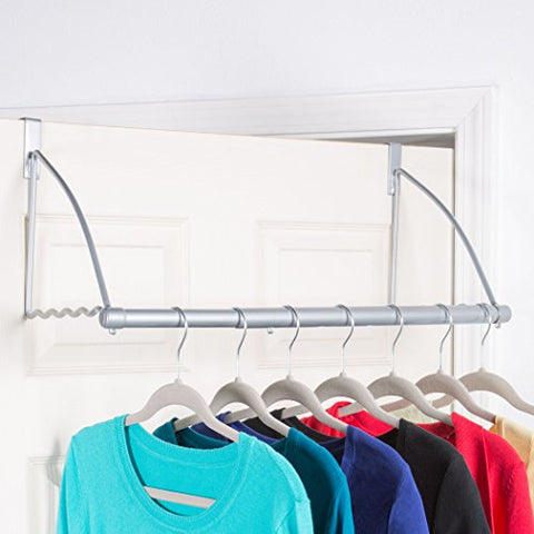 Over the Door Closet Valet- Over the Door Clothes Organizer Rack and Door Hanger for Clothing or Towel, Home and Dorm Room Storage and Organization