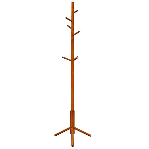 sukala Wood Coat Rack Free Standing, Entryway Standing Jacket Coat Dress Hanger Rack for Living/Bedroom (Teak)