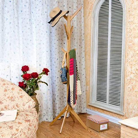 XQY Wooden Household Hangers, Wall Hangers?Bamboo Tree - Shaped Bedroom Creative Floor Hangers Living Room Solid Wood Hangers Clothes Hanger 44 44 173Cm?Wall Door Back Coat Rack