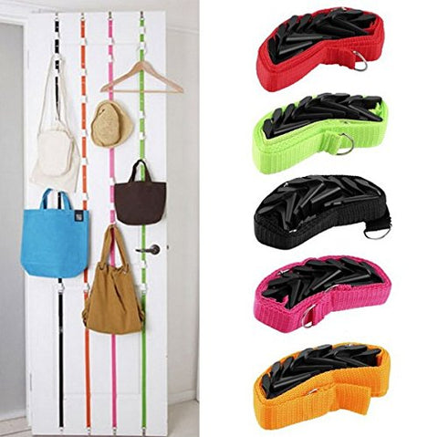 Spacehome@ 1 PCS/lot Over Door Straps Hanger Hooks Lanyard Hanger Adjustable Hat Bag Organizer Handbags/Purses/Scarves/Hats Rack (Red)