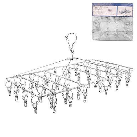 Rosefray Laundry Clothesline Hanging Rack for Drying, Sturdy 44 Clips,Handy Cloth Drying Hanger, Store Hats, Caps and Visors