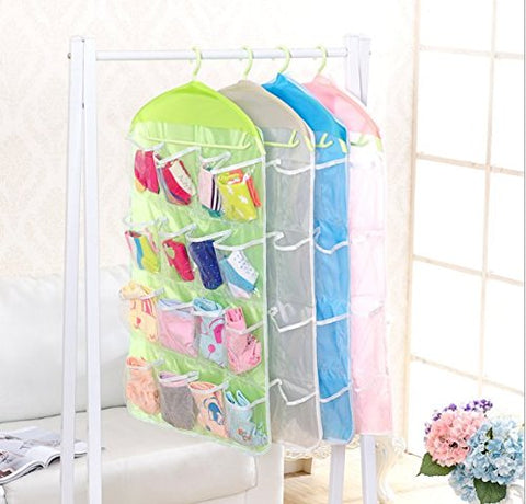 URBeauty 4 pcs 16 Pockets foldable Wardrobe Hanging Bags Socks Briefs Organizer Clothing Hanger Closet Shoes Underpants Storage Bag