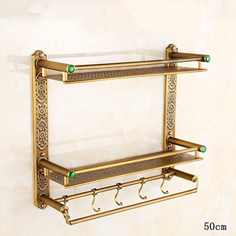 Ping Bu Qing Yun Towel Rack - All Copper, Environmentally Friendly Material, European Carved, Retro Craft, Wall-Mounted Bathroom Rack, Suitable for Bathroom, Home - Two Styles, a Variety of Sizes to
