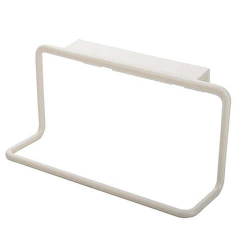 DZT1968 Towel Rack Hanging Holder Organizer Bathroom Kitchen Cabinet Cupboard Hanger (White)