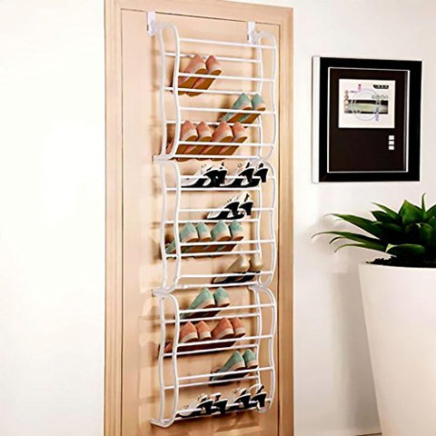 Oguine 12 Layers Over Door Shoe Rack, Shoe Holder Shelf with Storage Hang The Door Shoe Closet Wall Mounted Hold 36 Pairs