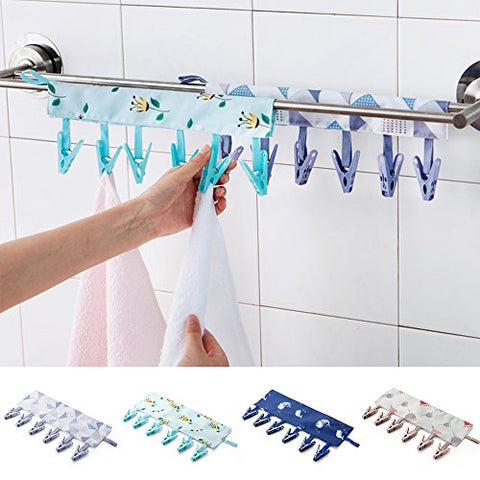 CCseesea Portable Hanger Clip Laundry Hook Hanging Clothes Multi-Purpose Travel Home Clothing Boot Hanger Hold Clips Cloth Art (Lattice, Small(only Hanger Clip))