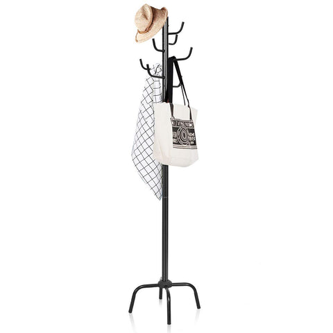 Tangkula 70" Coat Tree, Metal Coat Hat Jacket Stand Tree Holder Hanger Rack w/Marble Base