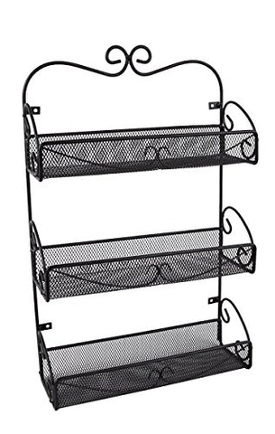 JMiles UH-SR245 3-Shelf Wall-Mounted Spice Rack - Hanging Shelf Rack for Kitchens, Bathrooms, and More - Storage Solution for Spices, Cosmetics, Soaps, and More