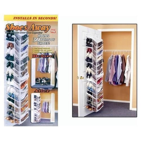 Shoes Away Hanging Organizer Organize 30 Pairs Space Closet TV Holder Over Door by Storage Dynamics