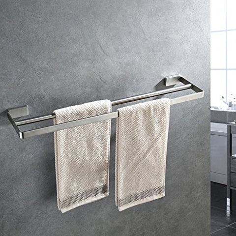 Ping Bu Qing Yun Stainless Steel Towel Bar Single Bar Bathroom Towel Bar Brushed Towel Rack Double Bathroom Toilet Thickened 130mm 55mm 40mm/50mm/60mm/70mm/ 80mm Towel Rack