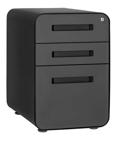 Stockpile 3-Drawer File Cabinet (Black/Grey)