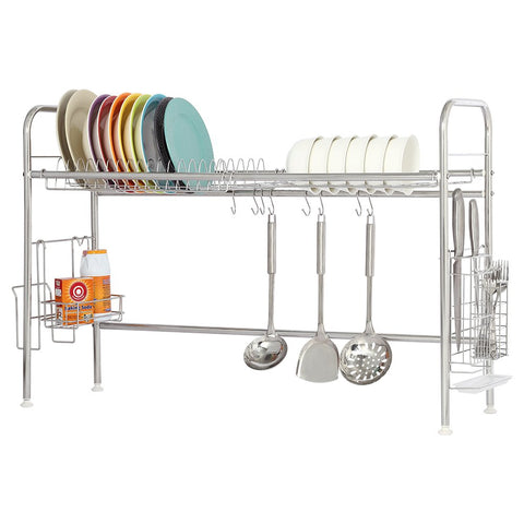 NEX Dish Drying Rack Stainless Steel Dish Storage with Chopstick Holder Rrustless