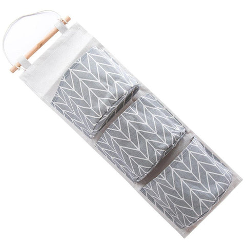 Huphoon Over the Door Closet Organizer, Pack of 1 Wall Mounted 3 Bags Storage Bag for Bedroom & Bathroom (Gray)
