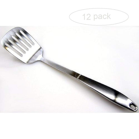 Ybm Home Stainless Steel Slotted Spatula BBQ Turner Cooking Kitchen Utensil Gadget, Perfect for Grilling Flipping, Scraping and Frying A1339-12 (12, Slotted Turner)