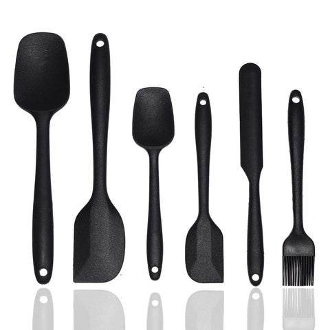 Vhabob Heat Resistant Silicone Spatula, 4 Pieces Mixer Colors Cooking Silicone Spatula Set, Mixing Batter Scraper Spoon Silicone Cook Tool for Baking, Pastry, and Enchiladas
