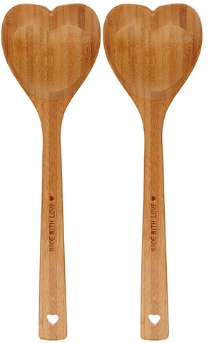 DCI Bamboo Heart Shaped Wooden Spoon 2 Pack