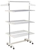 Heavy Duty 3 Tier Laundry Rack- Stainless Steel Clothing Shelf for Indoor/Outdoor Use with Tall Bar Best Used for Shirts Towels Shoes- Everyday Home