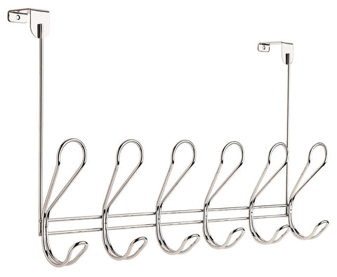 Franklin Brass OTDDOL6-CHR-R Dolen 6-Hook Over The Door Rail 6-Coat and Hat Rack, Chrome