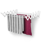 Polder Retractable Folding Clothes Dryer, Wall Mountable, 7 Rods Expand and Contract for Air Drying, Includes 2 Sets of Mounting Brackets for Multi-Room Set-Up, White