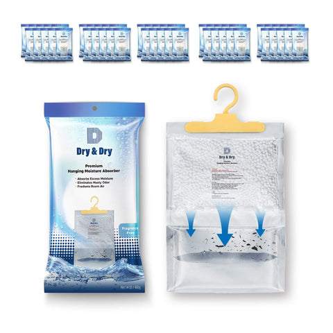 New dry dry 50 packs net 14 oz pack premium hanging moisture absorber to control excess moisture for basements closets bathrooms laundry rooms
