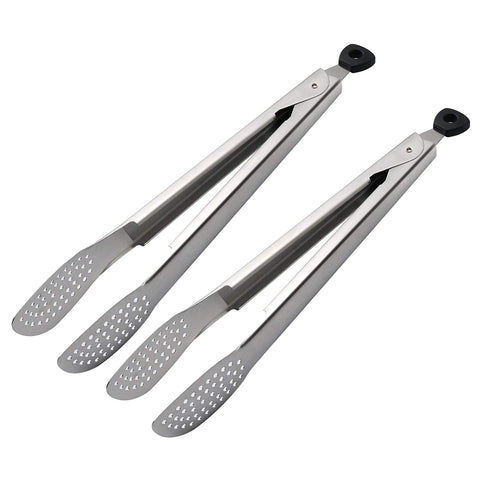 Sunwinc Kitchen Food Tongs, 2 Pack Premium Stainless Steel Cooking Tongs with Non Stick Tips and Locking Clip Design for Salad, BBQ, Grilling, Food Serving and More