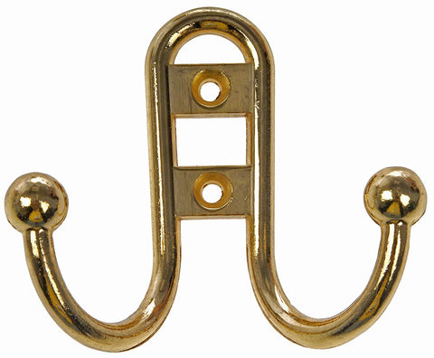 Dorman Hardware 4-1762 One Coat Hook Hoop Double, Brass